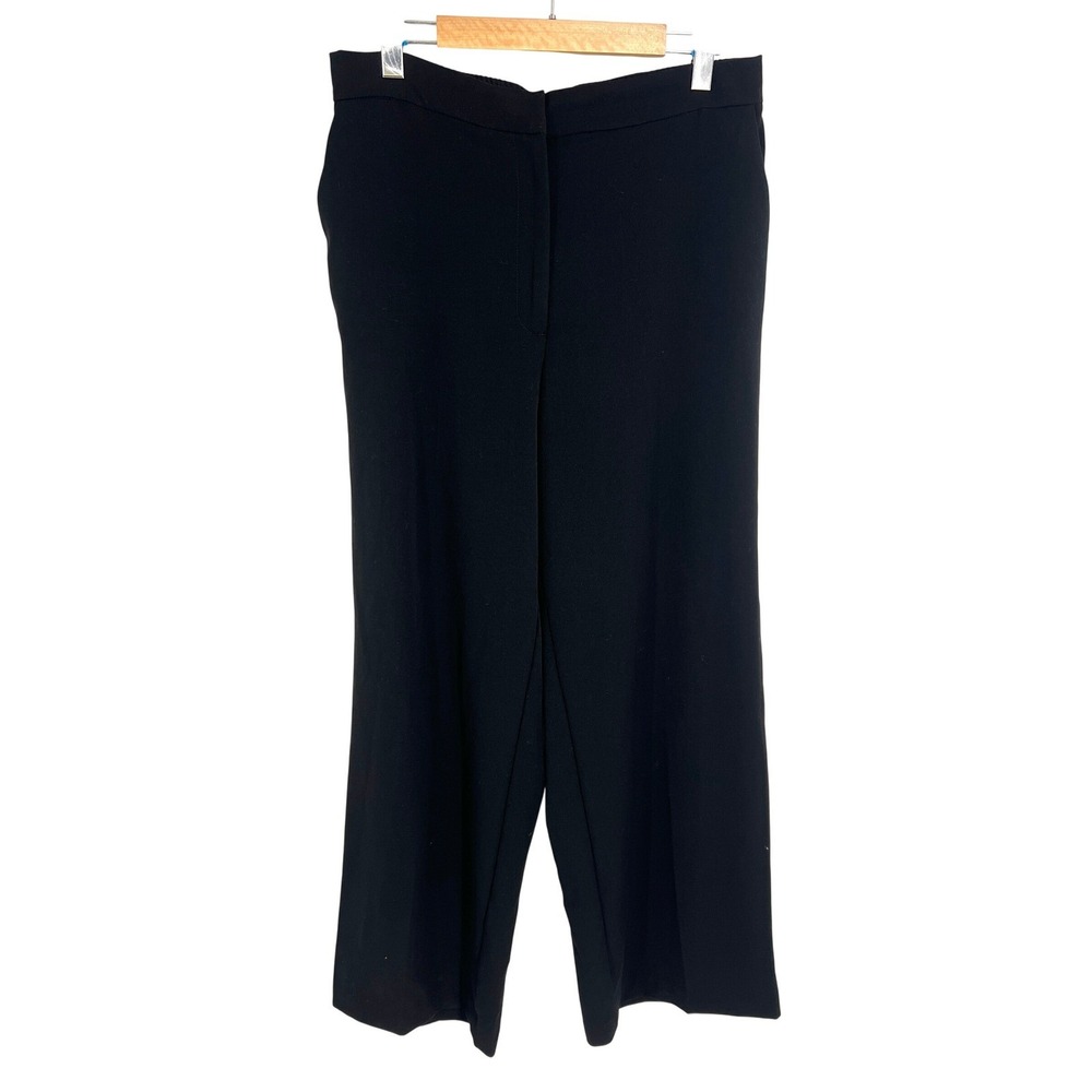 Halogen Womens Black Wide Leg Stretch Dress Pants High Rise Size 14 HA705011MI